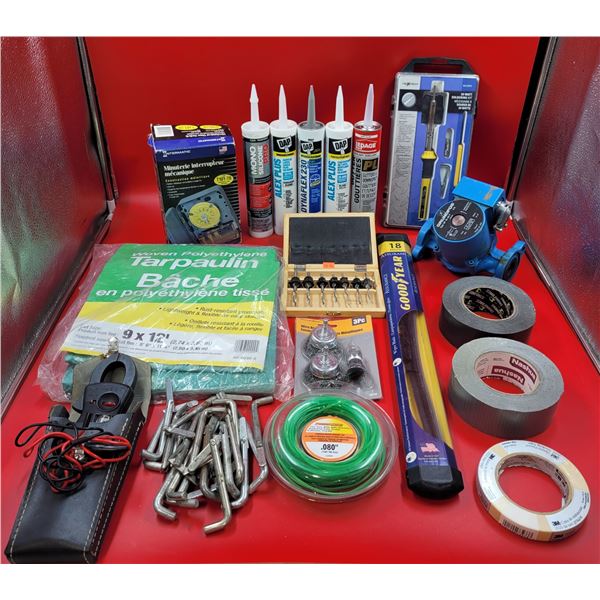 Tool & Home Improvement Lot w/ Caulk, Soldering Kit, Duct Tape, & More