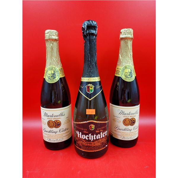 Sealed Bottle Of Hochtaler Sparkling Wine & Two Bottles Of Martinelli's Gold Medal Sparkling Cider