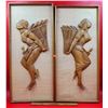 Image 1 : Pair of Mid Century Carved Wood Wall Art Pieces