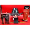Image 1 : Black Leather Cowboy Hat, Vacuum Flask, Hawk Hunting Knife & Wallet