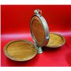 Image 2 : VTG Wood/Brass Fold Up Tray, Brass Teapot & Carved Wooden Statues