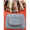 Image 2 : VTG  ECHT LGW Pfauenauge Bleikristall Bowl & Ecanada Art Pottery Ashtrays