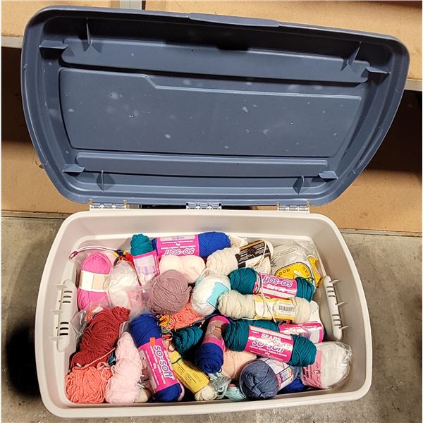 Large Bin Full Of Assorted Yarn