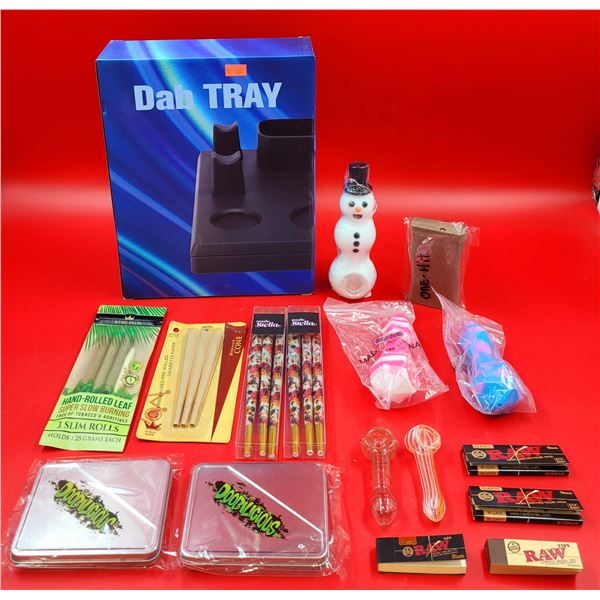 Dab Tray, Pipes, RAW Filters, Rolling Papers, Pre Rolls & Smoking Lot