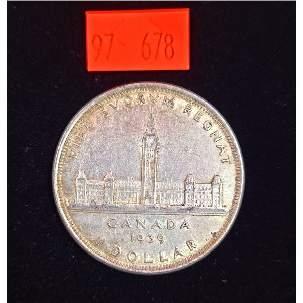 1939 Canadian Silver Dollar Coin