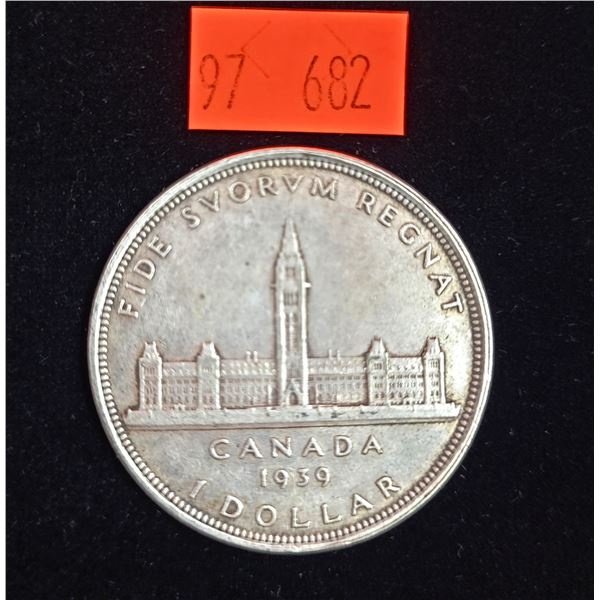 1939 Canadian Silver Dollar Coin