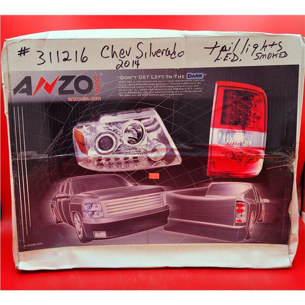 Anzo USA LED Smoked Taillights For 2014 Chevy Silverado