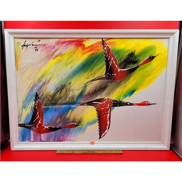 Framed, Signed, & Numbered Original Birds in Flight Art by Sage Vernis