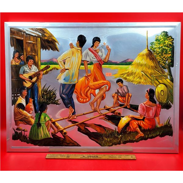 Framed Philippine Tinikling Dance Art