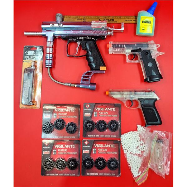 Paintball & Airsoft Gun Lot w/ Accessories