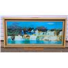 Image 1 : VTG Framed Motion Tropical Waterfall Picture w/ Light & Sound