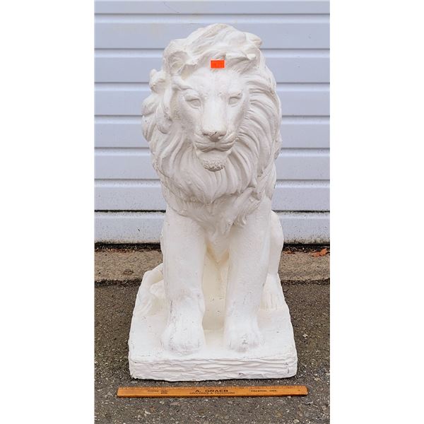 White Concrete & Fiber Glass Lion Statue