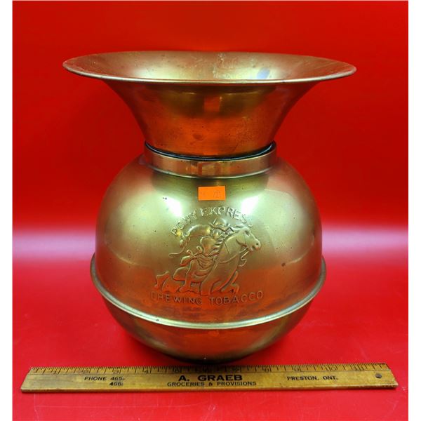 VTG Pony Express Brass Spittoon