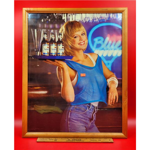 Framed VTG Labatt Blue "Little Girl Blue" Advertising Poster