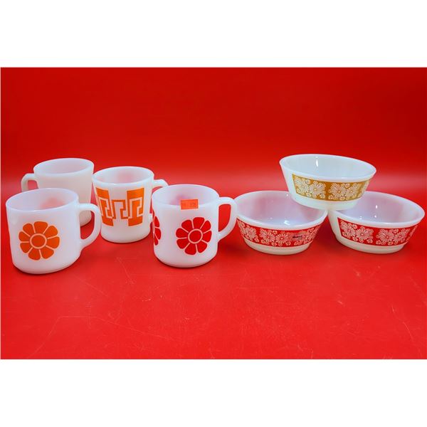 MCM Fire King Mugs & Serving Bowls