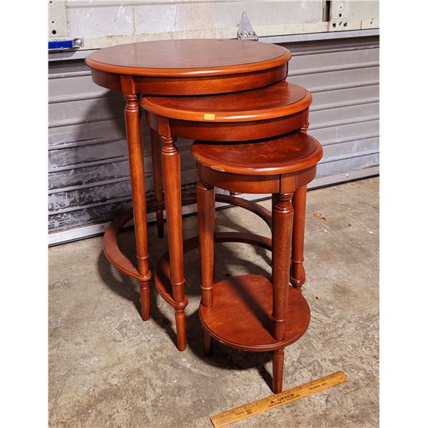 3 Birdeye Maple Nesting Round Tables
