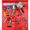 Image 1 : VTG Kitchen Supplies Lot w/ Meat Grinder, Hand Beater, Cookie Cutters, Ice Cream Scoop, & More