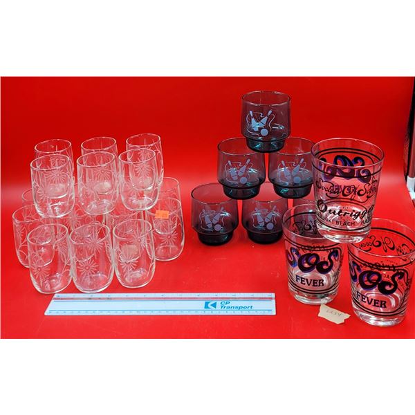 Etched Cornflower, SOS Fever, & Bowling Glasses