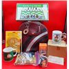Image 1 : VTG Game & Mug Lot w/ Vinyl Bowling Bag, Golf Chess, Cribbage Board, Card Caddy, & More