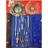 Image 2 : VTG Collectibles Lot w/ Carnival Glass Shell Dish, Ashtrays, Staedtler Drafting Set, & More