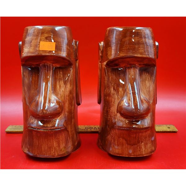 2 Trader Dick's Ceramic Tiki Mugs
