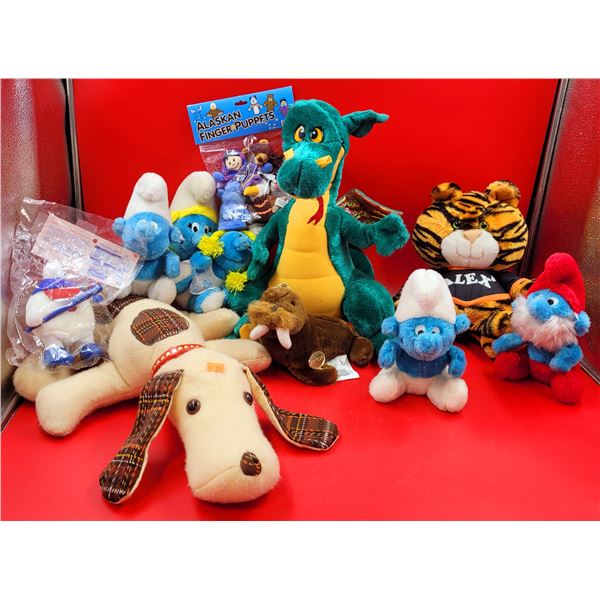 Smurfs, Dragon, Tiger & Stuffed Animal Lot