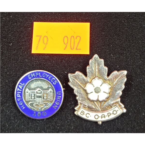 2 VTG Sterling & Enamel Pins