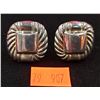 Image 1 : Pair of 1" Square Sterling Earrings