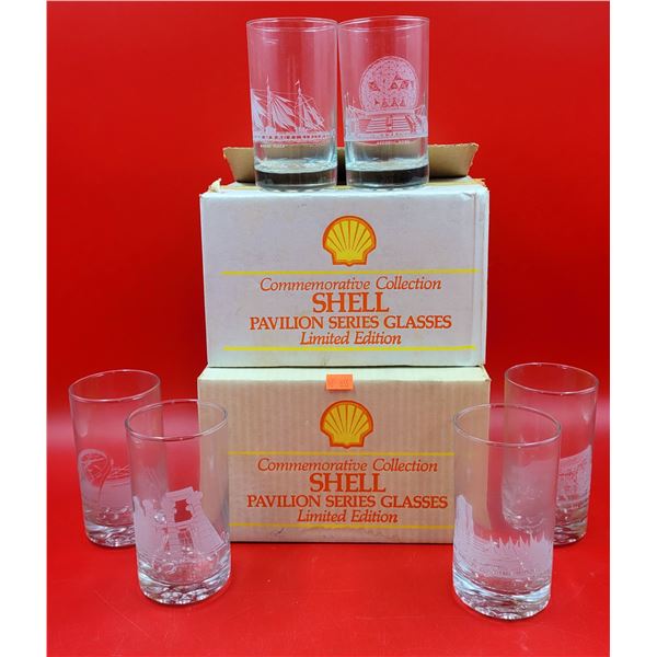 Lot Of Commemorative Shell Pavilion Series Glasses