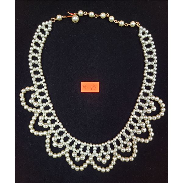 1950's Faux Pearl Collar Necklace