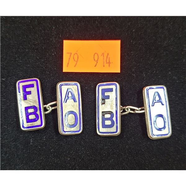 Pair of VTG 1930's Sterling & Enamel Cufflinks