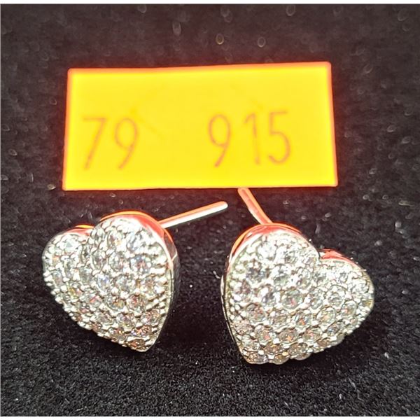 Sterling Heart-Shaped Earrings