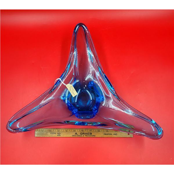 1960's Murano Blue Triangular Bowl