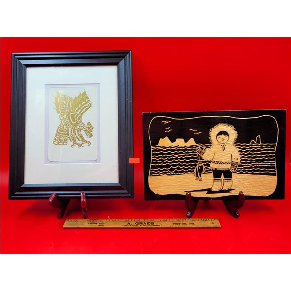 First Nations Framed Print & Carving