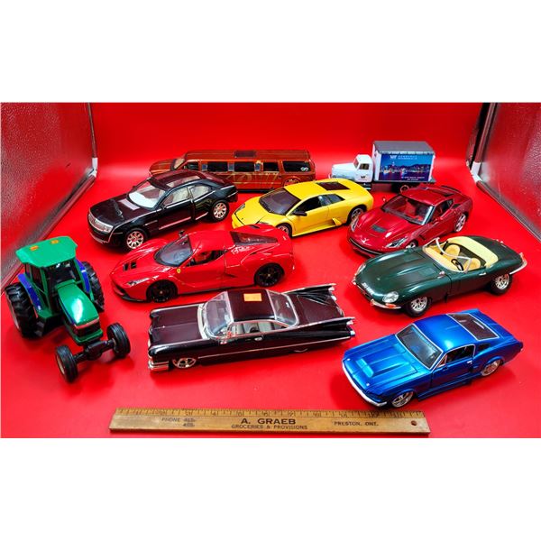 Lot of Assorted Diecast Vehicles w/ Ferrari, Lamborghini, Ford, & More