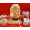 Image 2 : Himalayan Salt Lot w/ Lamp, Slab, Candleholders, & Rocks