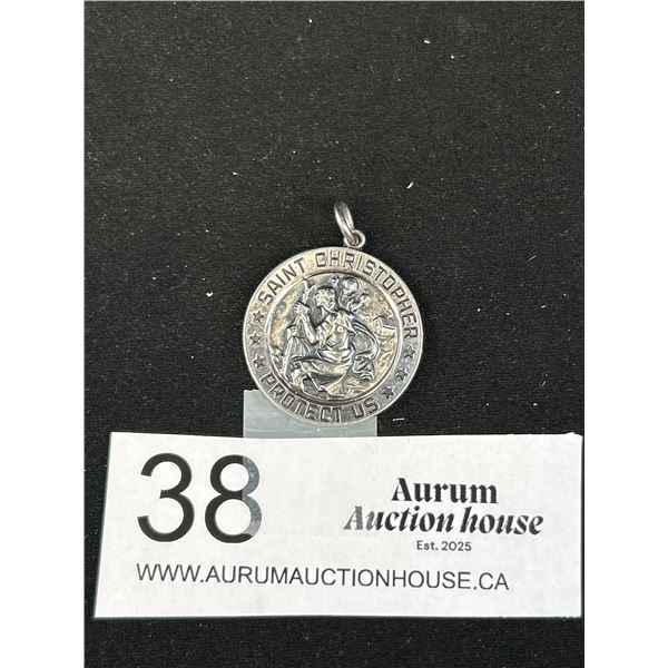 Vintage Sterling Silver St.Christopher Pendant