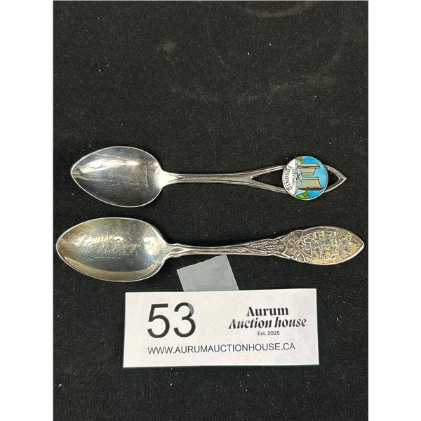 Lot of 2 Vintage Collectible Souvenier Spoons