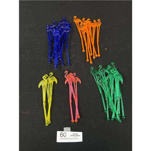Lot of Colletible Flamingo Colourful Stir Sticks