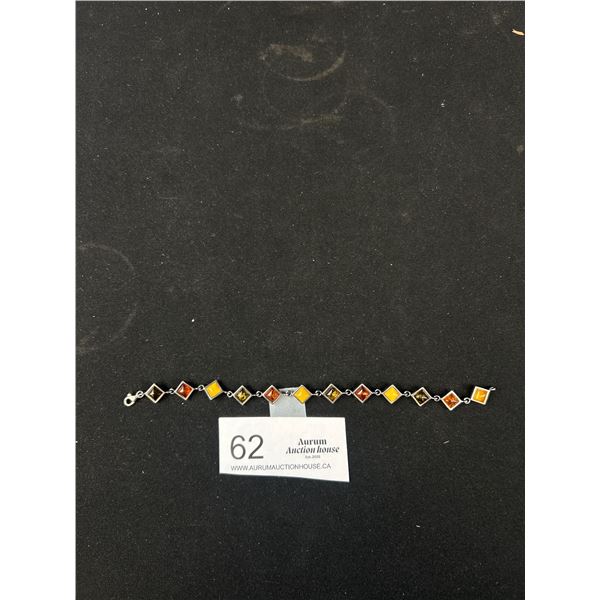 Pretty Sterling Silver Bracelet Stones Glow Under Blacklight