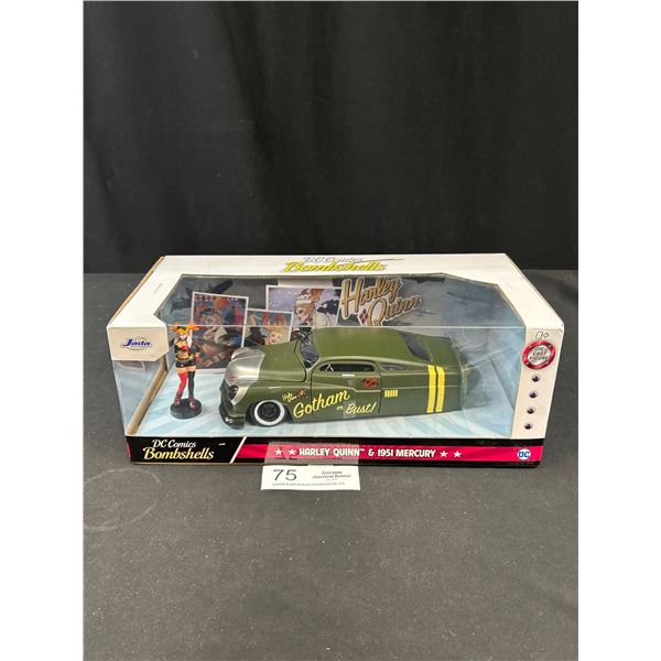 DC Bombshells Harley Quinn and 1951 Mercury 1/24th Scale Diecast Car