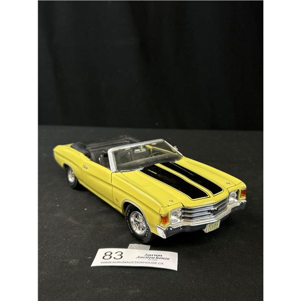 Maisto 1972 Chevrolet Chevelle Convertible 1/18th Sclae Diecast CAR (Yellow)