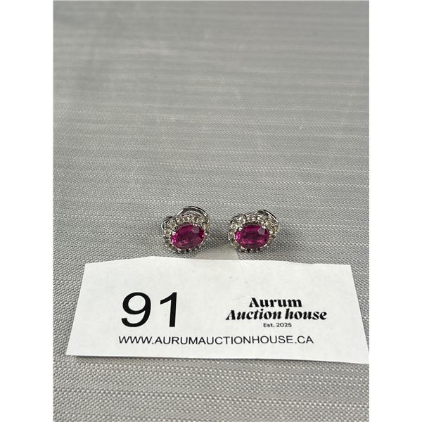 Pair of Beautiful Silver Clip On Earrings, Some Marks