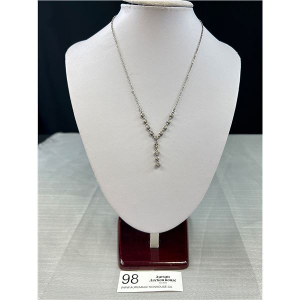 Lovely Vintage Silver w/ Australian Crystal Stones Necklace