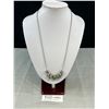 Image 1 : Vintage Silver w/ Rhinestones Barrel Beads Necklace