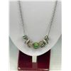 Image 2 : Vintage Silver w/ Rhinestones Barrel Beads Necklace