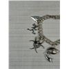 Image 2 : Vintage 925 Sterling Silver Link Bracelet w/ 7 Charms