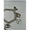 Image 3 : Vintage 925 Sterling Silver Link Bracelet w/ 7 Charms