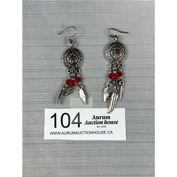 Vintage Native American Silver Dangle Earrings