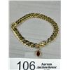 Image 3 : Gold Plated w/ Red Garnet Stone Charm Bracelet